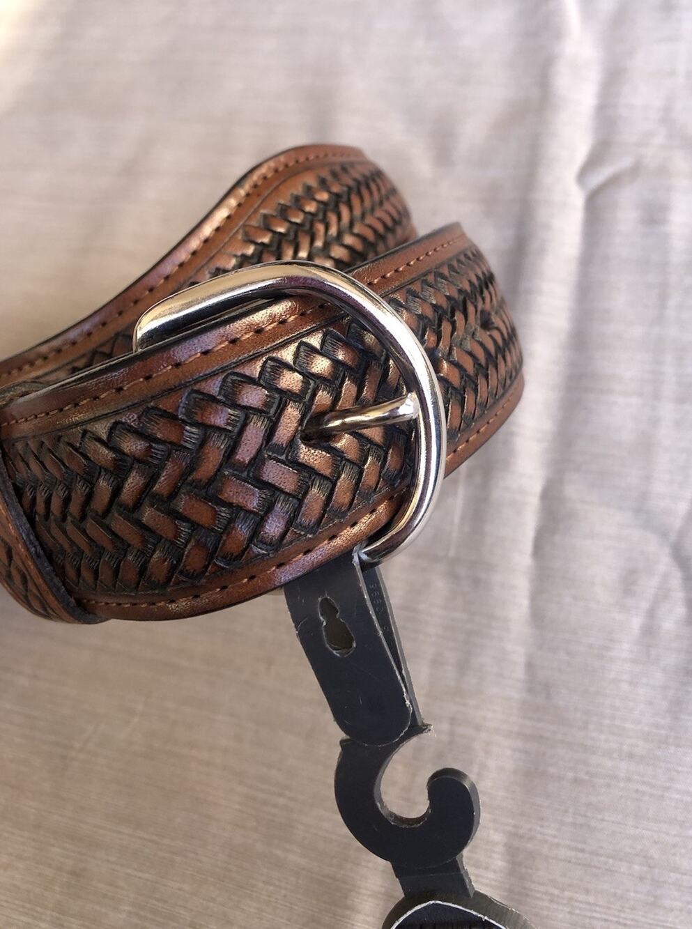 Brown Genuine Leather Braided Western Belt Size 32 Made in Mexico
